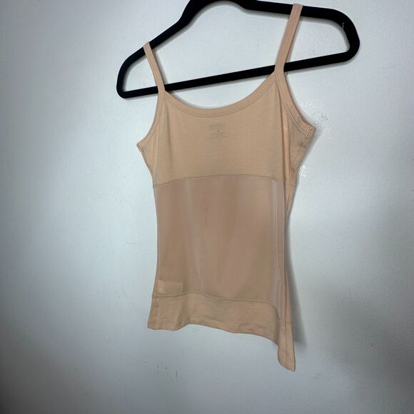 Yummie Tummie Boyfriend Tan Spaghetti Strap 3-Panel Shaping Tank Scoop Top Med - Picture 6 of 14